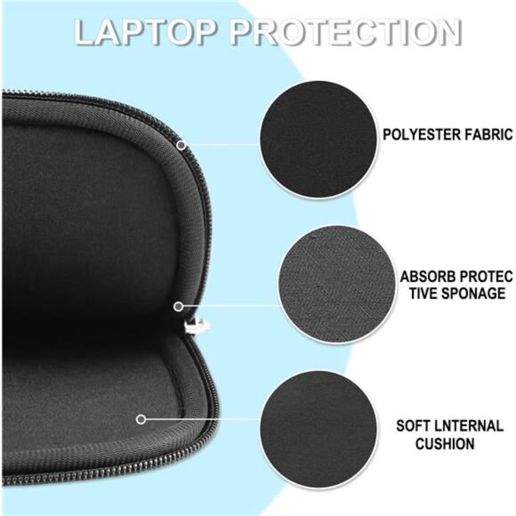 Laptop Case 15.6 inch, Shockproof Protective Laptop Cover Briefcase Carrying - Picture 4 of 8